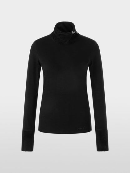 Marccain Top With Knit Collar BLACK