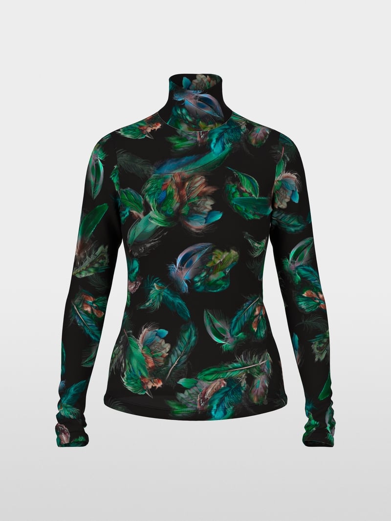Marccain Stretch Shirt with Feather Print