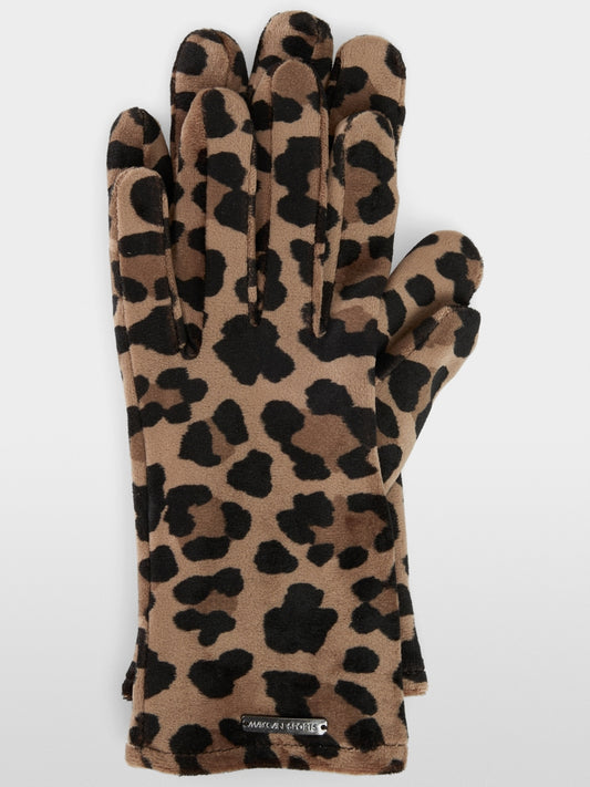 Leopard print fluffy gloves 