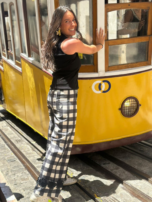 Vilagallo Gingham Check Trousers