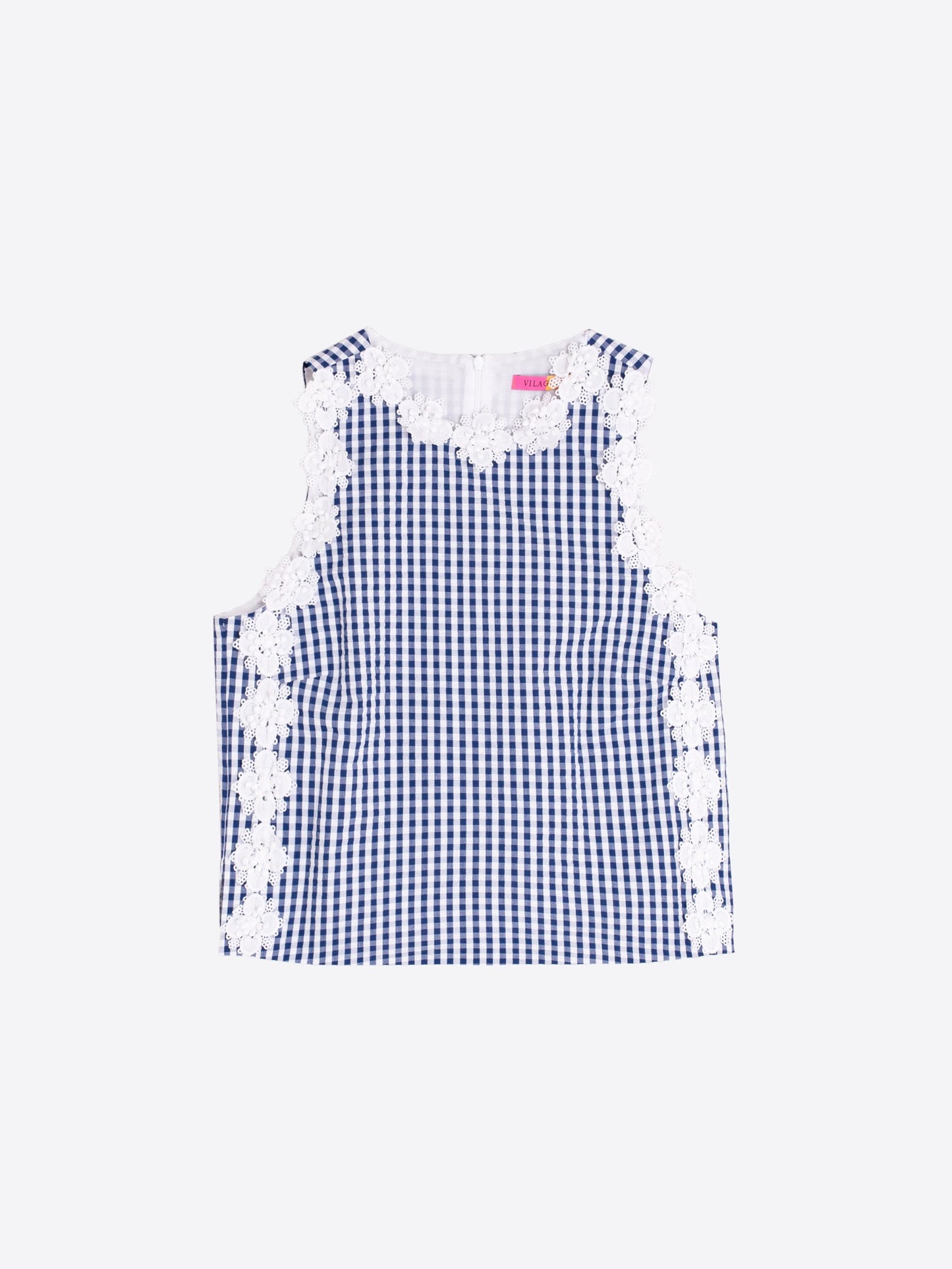 Vilagallo Blue Check Top