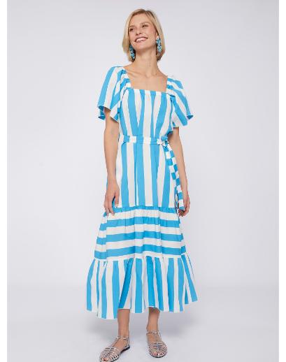Vilagallo Palmira Dress with Turquoise Stripe