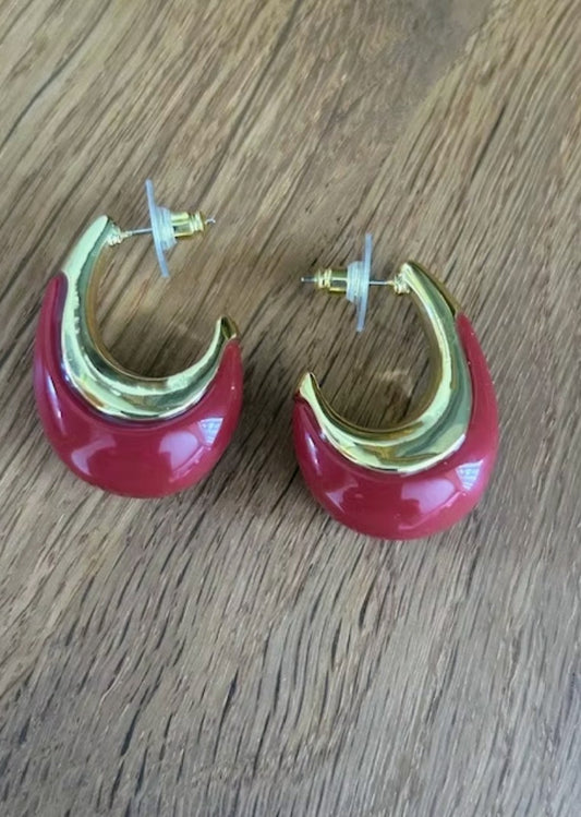 Corona Silver Hoop PINK