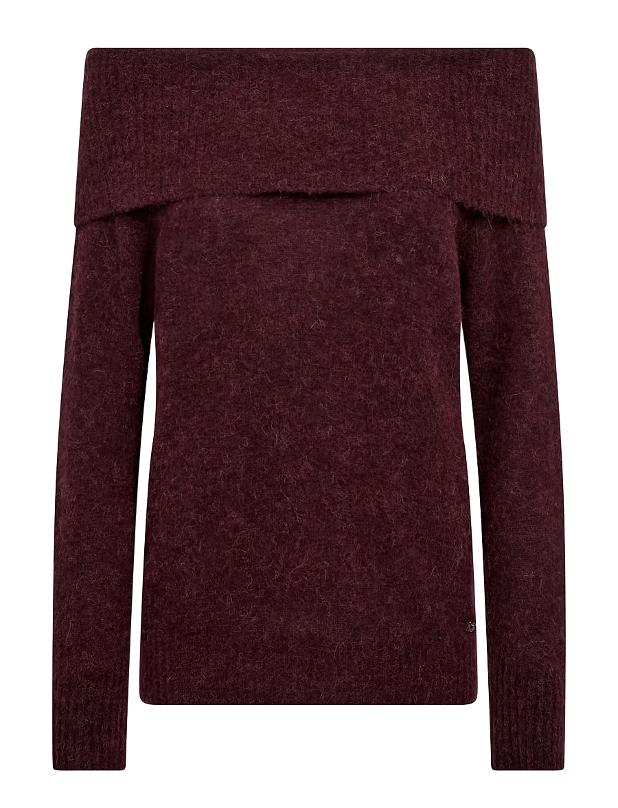 Mos Mosh MMMape Off Shoulder Knit - Wine
