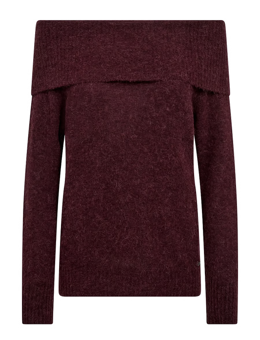 Mos Mosh MMMape Off Shoulder Knit - Wine