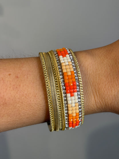 Corona Silver Leather Orange ORANGE