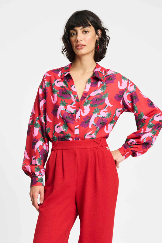 Pom Amsterdam Violet Picnic Delight Blouse