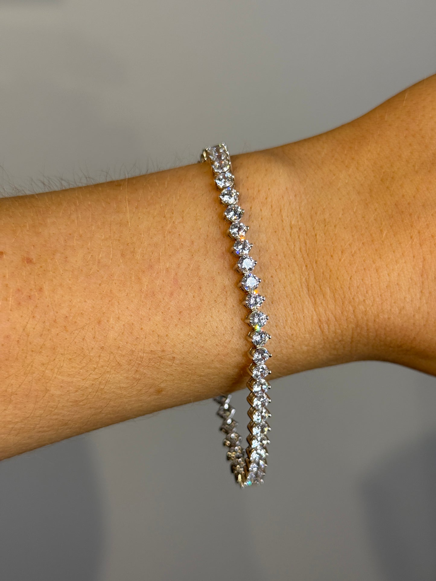 Silver Tennis Bracelet with Swarovski Crystals