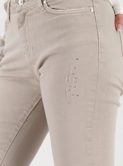 Monari Distressed Jeans With Rhinestones