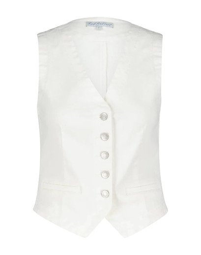 Red Button Waistcoat - Off White | Mad for style
